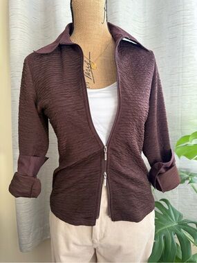 Puli Zip-Front Shirt Jacket in Plum